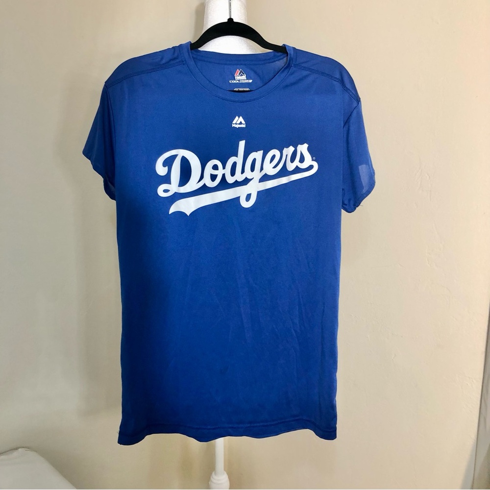 Dodgers T-shirt Jersey Puig XL Blue Short Sleeve Majestic Cool Base AS IS
